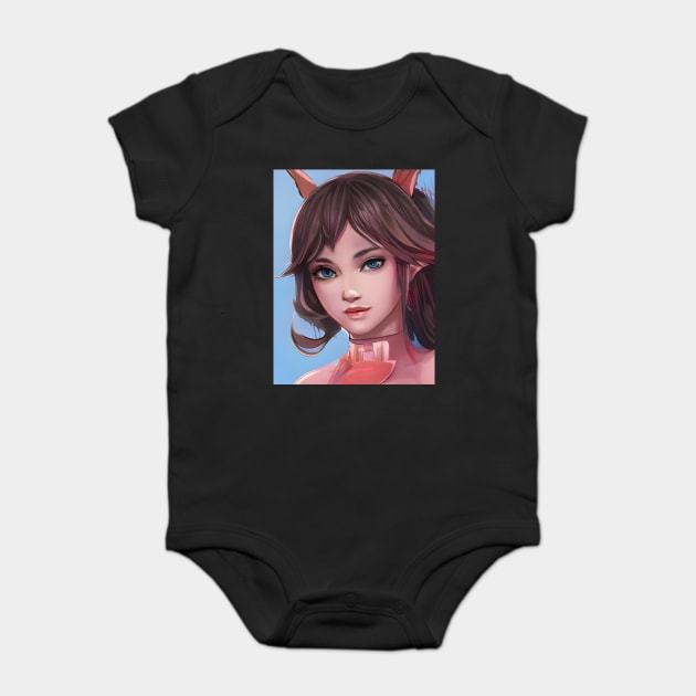 Brown Hair Anime Girl kawaii Baby Bodysuit by animegirlnft